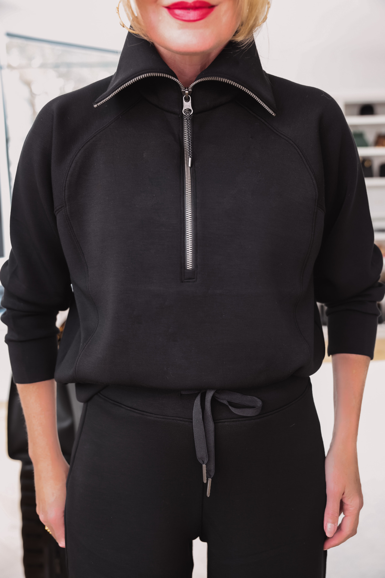 Black AirEssentials Half Zip Pullover