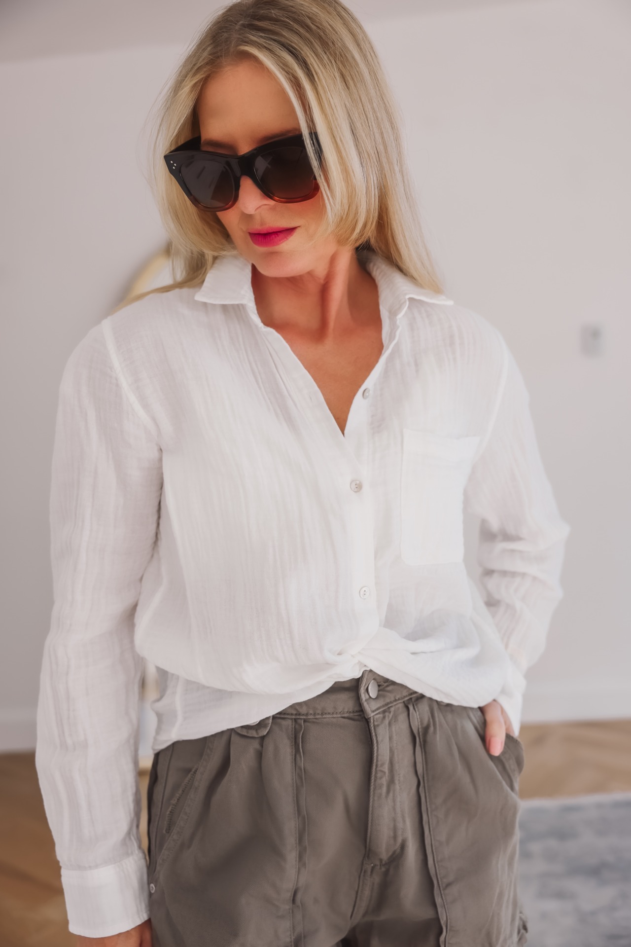 rails white button down shirt